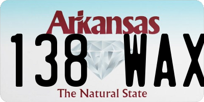 AR license plate 138WAX