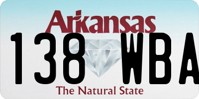 AR license plate 138WBA
