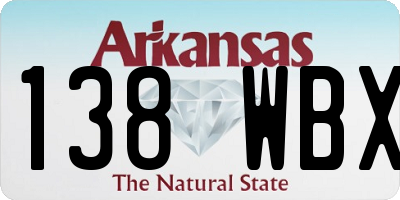AR license plate 138WBX
