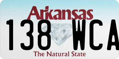 AR license plate 138WCA