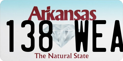 AR license plate 138WEA