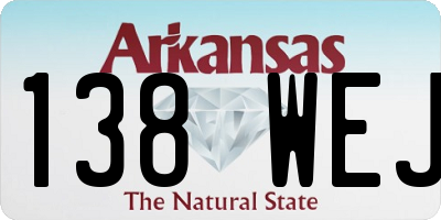 AR license plate 138WEJ