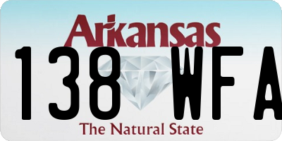 AR license plate 138WFA