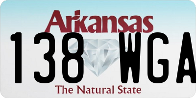 AR license plate 138WGA