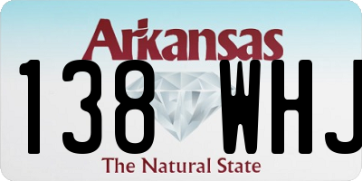 AR license plate 138WHJ