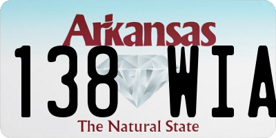 AR license plate 138WIA
