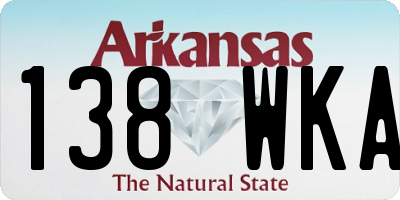 AR license plate 138WKA