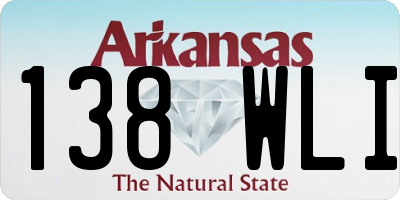 AR license plate 138WLI