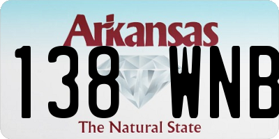 AR license plate 138WNB