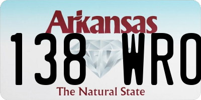 AR license plate 138WRO