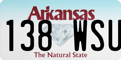 AR license plate 138WSU