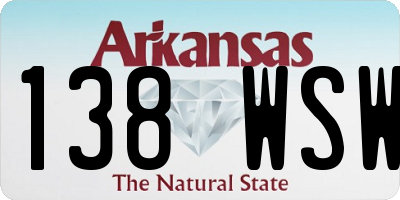 AR license plate 138WSW