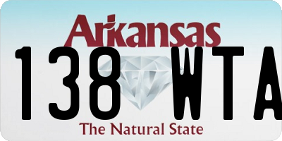 AR license plate 138WTA
