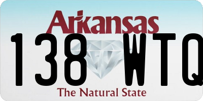 AR license plate 138WTQ