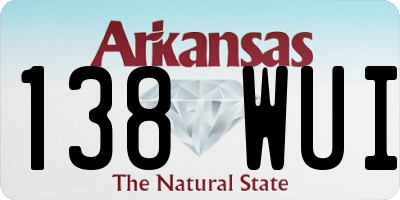 AR license plate 138WUI