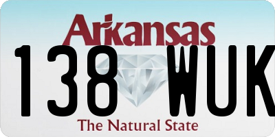 AR license plate 138WUK