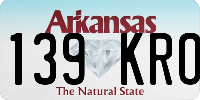 AR license plate 139KRO