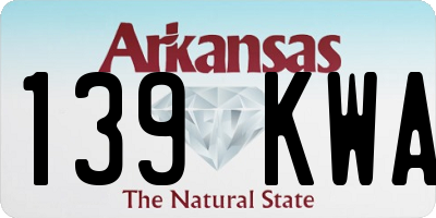 AR license plate 139KWA