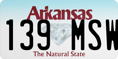 AR license plate 139MSW
