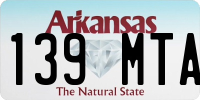 AR license plate 139MTA