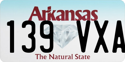 AR license plate 139VXA