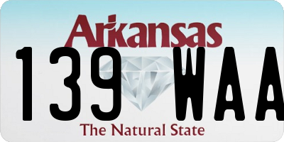 AR license plate 139WAA