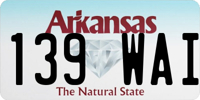 AR license plate 139WAI
