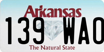 AR license plate 139WAO