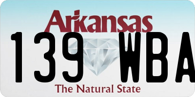 AR license plate 139WBA