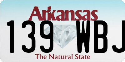 AR license plate 139WBJ