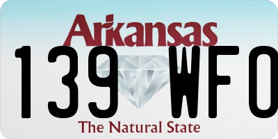 AR license plate 139WFO