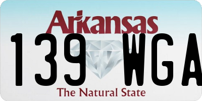 AR license plate 139WGA