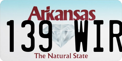 AR license plate 139WIR