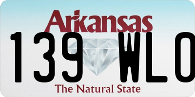AR license plate 139WLO
