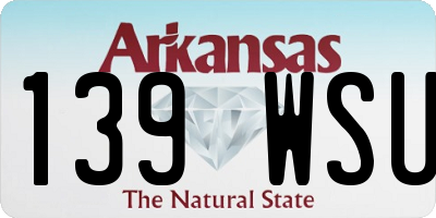 AR license plate 139WSU