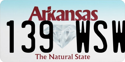 AR license plate 139WSW