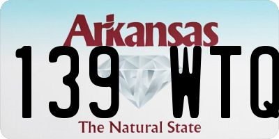 AR license plate 139WTQ