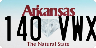 AR license plate 140VWX