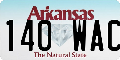 AR license plate 140WAC