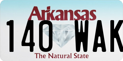 AR license plate 140WAK