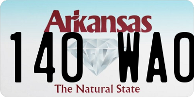 AR license plate 140WAO