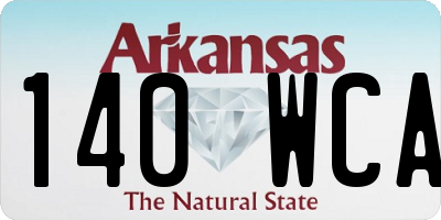 AR license plate 140WCA