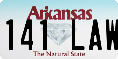 AR license plate 141LAW