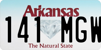 AR license plate 141MGW