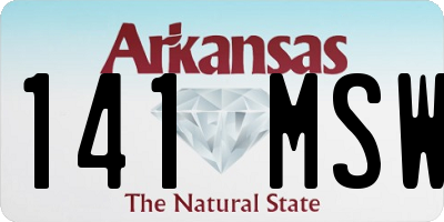 AR license plate 141MSW