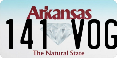 AR license plate 141VOG