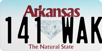 AR license plate 141WAK