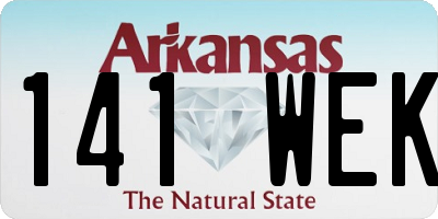 AR license plate 141WEK