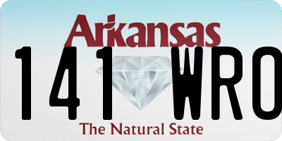 AR license plate 141WRO