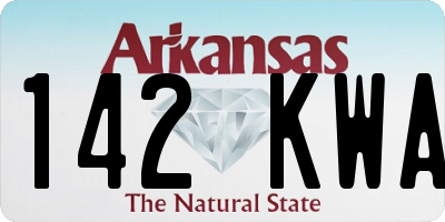 AR license plate 142KWA